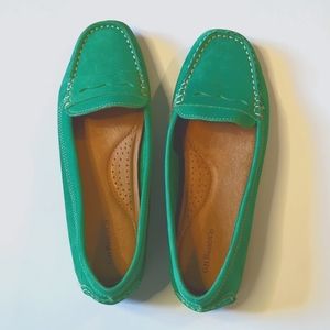 Bass suede driving moccasin - Kelly green ladies 8.5